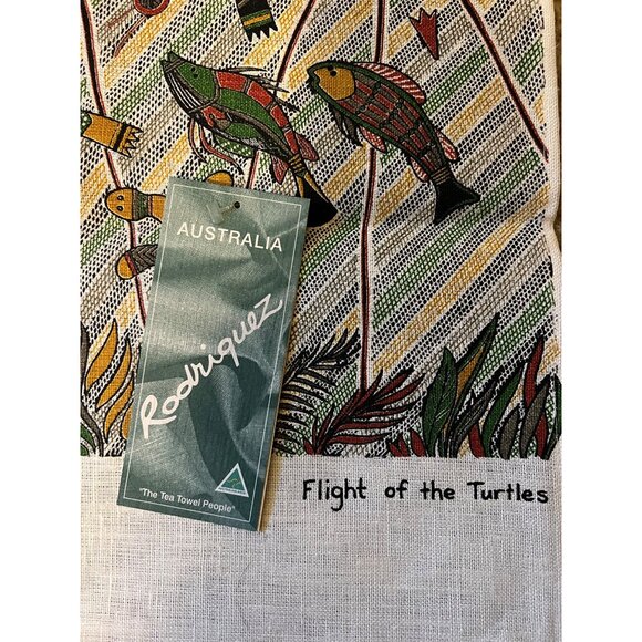 Rodriquez Churinga Australia Linen Tea Towels – Kangaroo Dreaming & Turtles - Picture 4 of 7